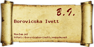 Borovicska Ivett névjegykártya